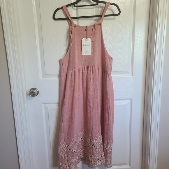 Inherit Dresses & Skirts - Inherit Co. Women's Cotton Overall Embroidered Hem Midi Dress